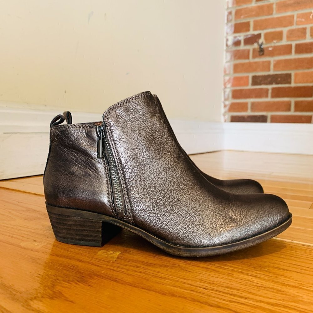 LUCKY BRAND SHOES BOOTS BOOTIES HEEL Size 7.5 37.5 M EXCELLENT - Picture 2 of 14